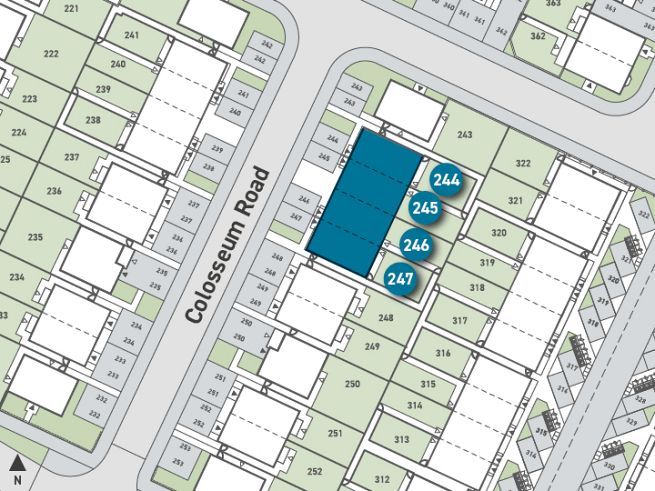 Site plan, 3 bedroom houses - artist's impression subject to change